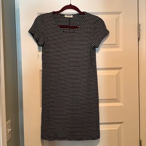 Black and white stripped short dress